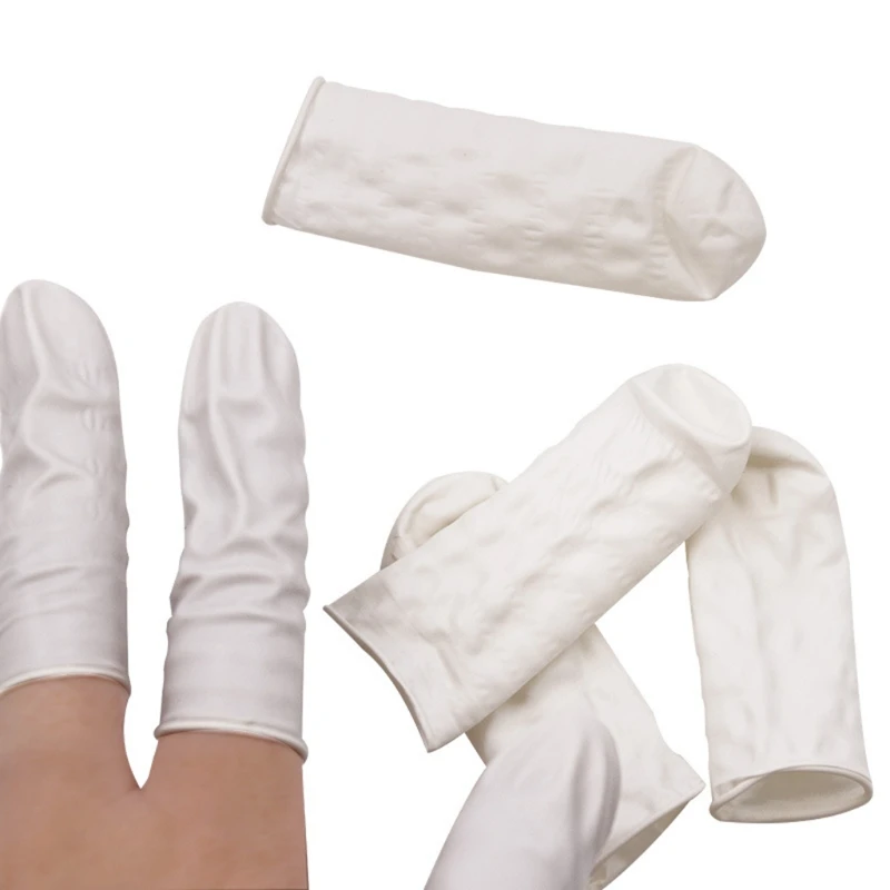 Cunas látex Natural para dedos, desechable para dedos, cubierta protección, guantes, costura cuero, maquillaje