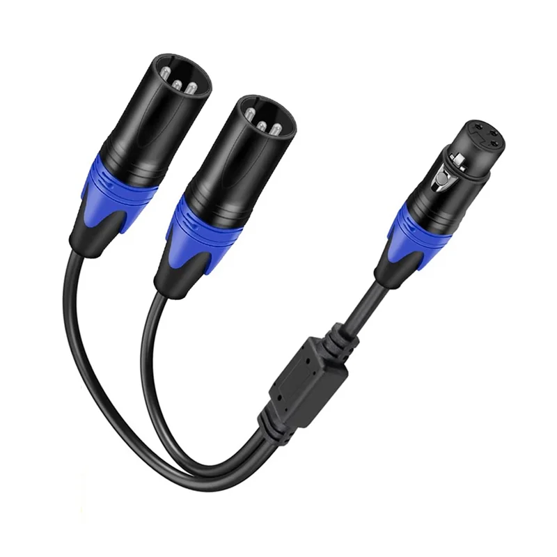 Сплиттер XLR, 1 XLR мама к 2 XLR папа Y-образный кабель, сбалансированный Адаптер для микрофона
