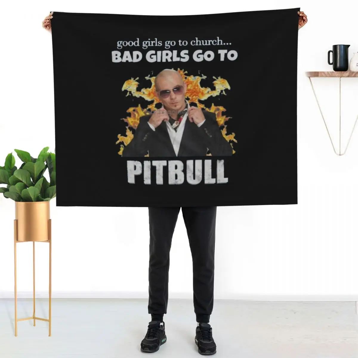 

*EXCLUSIVE* Best Selling Pitbull Singer Throw Blanket Cozy Home Blanket Gift for Christmas Holiday