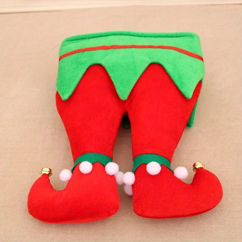 Christmas Hat Funny Red Green Striped Santa's Cap Festival Decor Elf Clown Xmas Soft Children Adult Party Activities Decorations