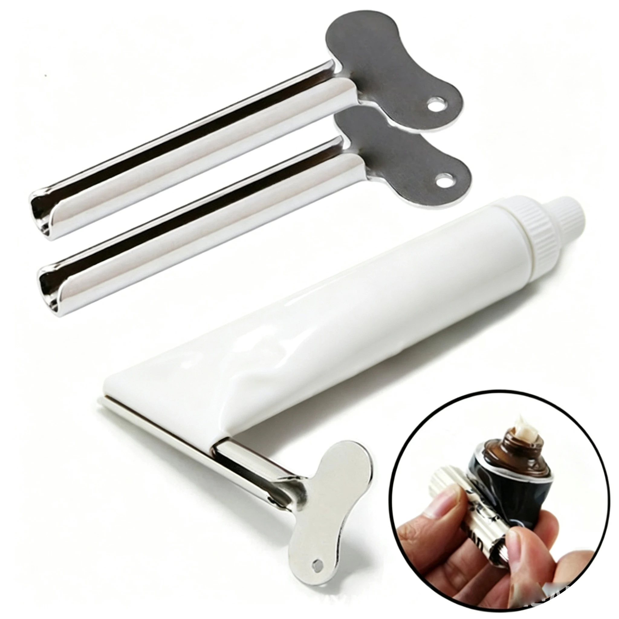 Stainless Steel Toothpaste Tube Squeezers Metal Key Toothpaste Squeezers for Bathroom Hair Dye Cosmetic Tubes Squeezer