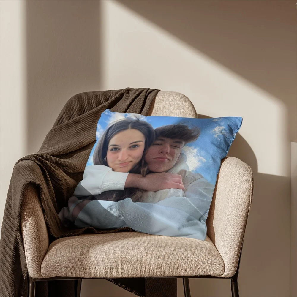 1pc Custom Photo Cushion, Modern Style, Hidden Zipper, Personalized Memory Throw Pillow for Home Decor, Perfect Customized Gift