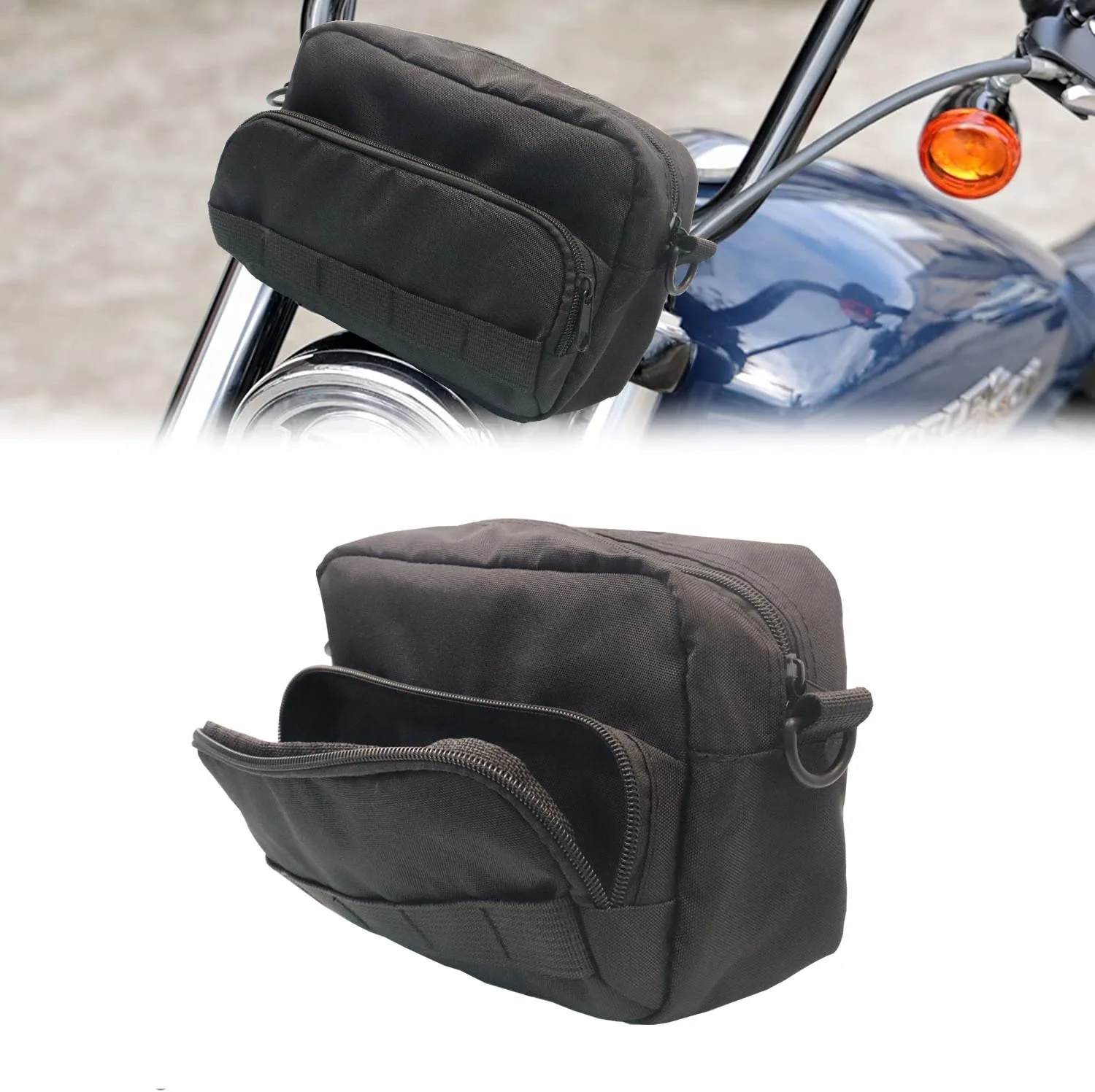 

Motorcycle Handlebar Bag Barrel Bags Multifunction Storage Shoulder Bag For Cruiser Softail Sportsters For BMW Dirt Bike E-bike