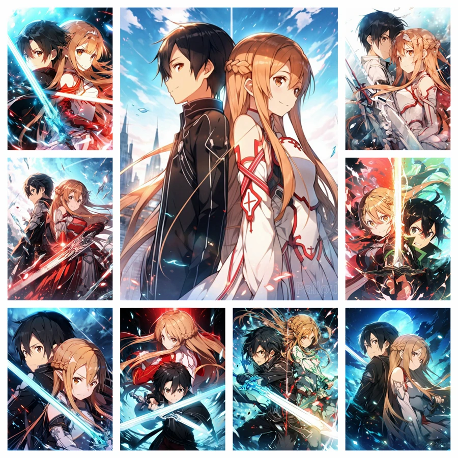 

5D Japan Anime Characters Diamond Painting Sword Art Online Picture DIY Full Mosaic Diamond Embroidery Crystal Home Decor Art