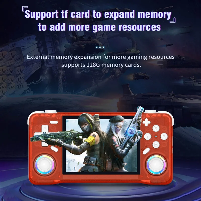 【تسوق الآن】وحدة تحكم ألعاب فيديو محمولة باليد XF35H ريترو 128G ألعاب محملة مسبقًا 3.5 بوصة IPS شاشة Wifi Linux Pocket Player B