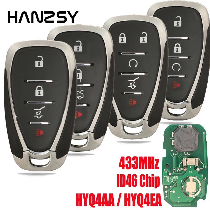 

Car Remote Smart key for Chevrolet Cruze Camaro Malibu Sonic Equinox Spark Volt Blazer Traverse HYQ4AA/HYQ4EA ID46 315/433MHz