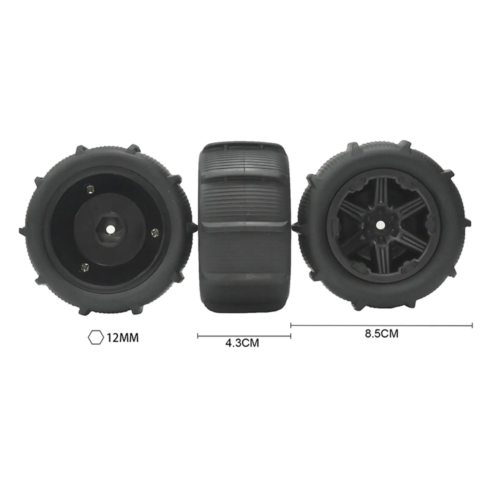 Llanta y neumáticos de coche RC, neumáticos del desierto para accesorio de coche RC 1/14 1/16