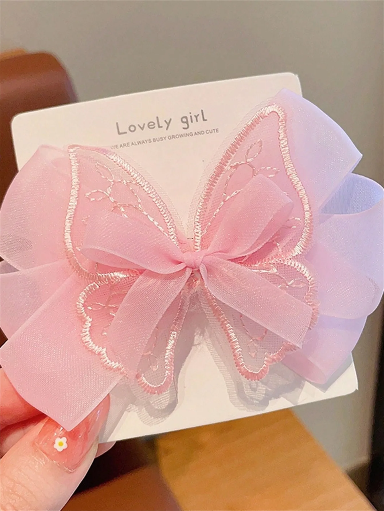 2 women\'s spring new gentle gauze bow hair clip hair accessories
