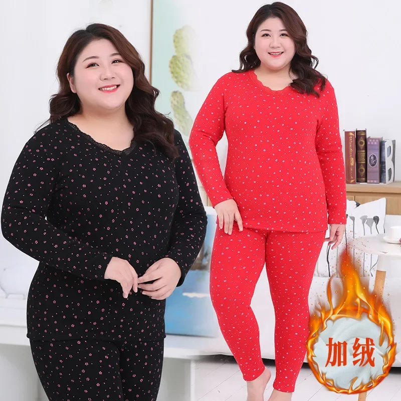 Women's Thermal Underwear Woman Winter Sets Plus Size Tops and Pants Two Piece At Home Suits Warm Long Johns Women Shaped Sets