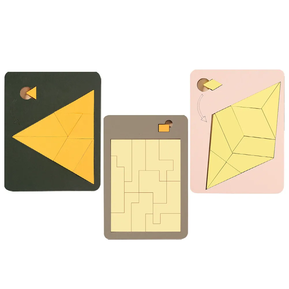 

3Pcs Wooden Educational Puzzle Toddler Boards Safe Smooth Edges Learning Game Interactive Parent-Child Fun DIY Puzzle Toy