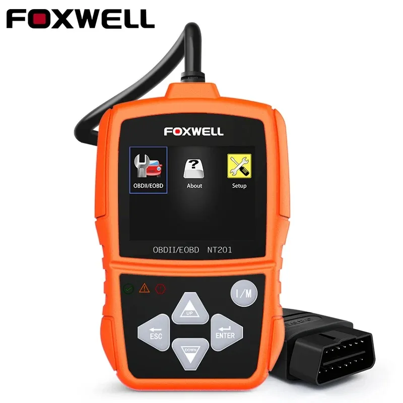 Диагностический сканер FOXWELL NT201 OBD2 для проверки ошибок двигателя, считыватель кодов автомобиля, бесплатное обновление, инструмент для диагностики OBDII, аналог ELM327