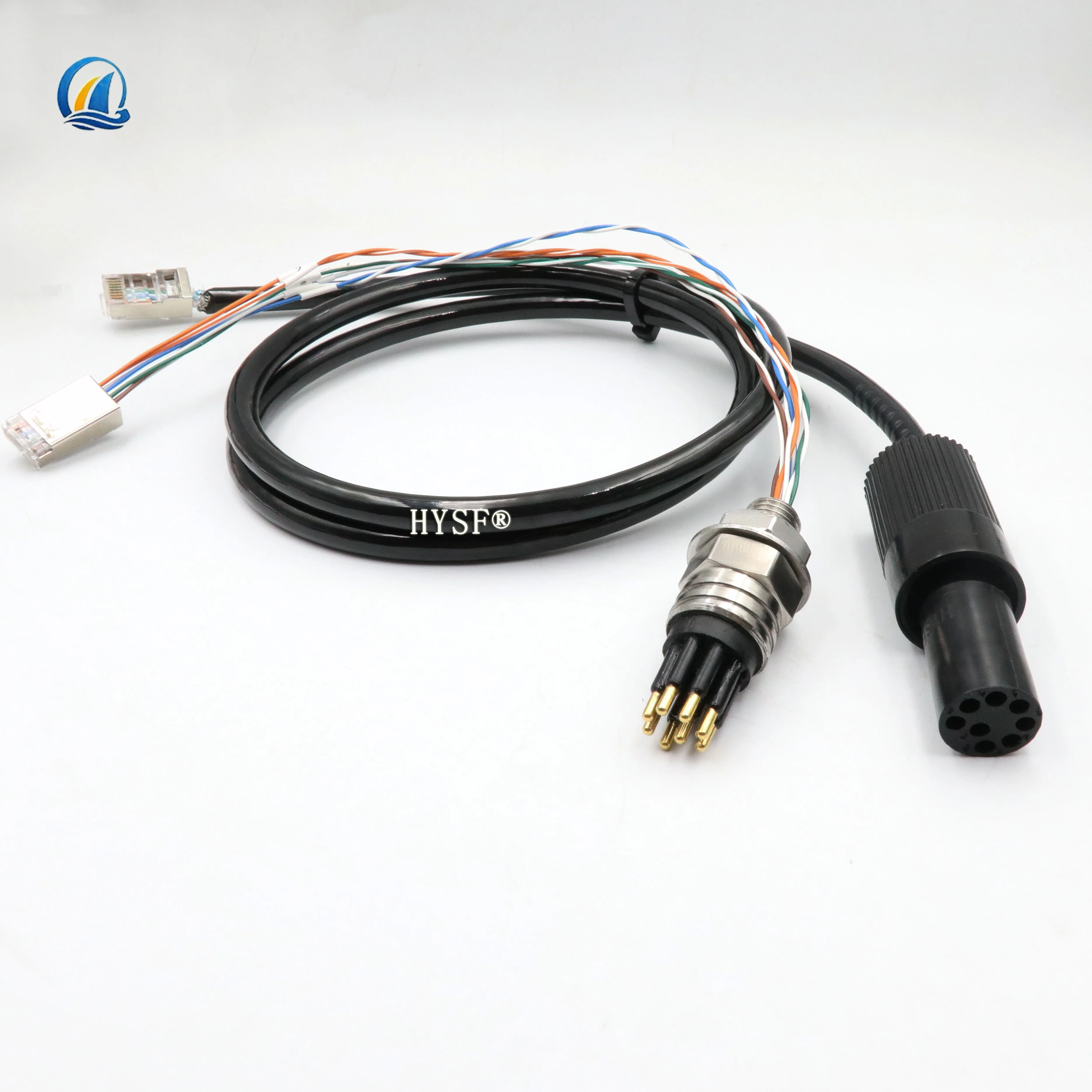 Ethernet 8-pin internal thread waterproof ship underwater pluggable connector ROV waterproof bulkhead electrical connector