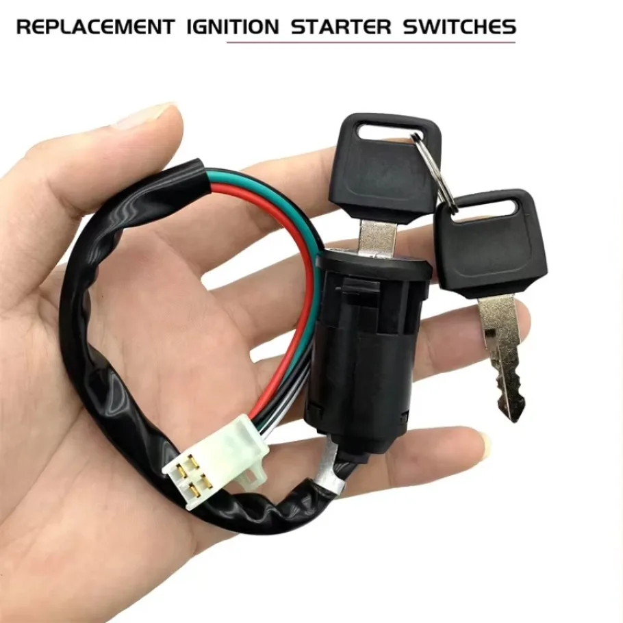 Lgnition Switch With Key 4 Wire For TaoTao Buyang Coolsport Kazuma Sunl Coolster 50 110 125 250 CC Quad Dirt Bike ATV Scooter