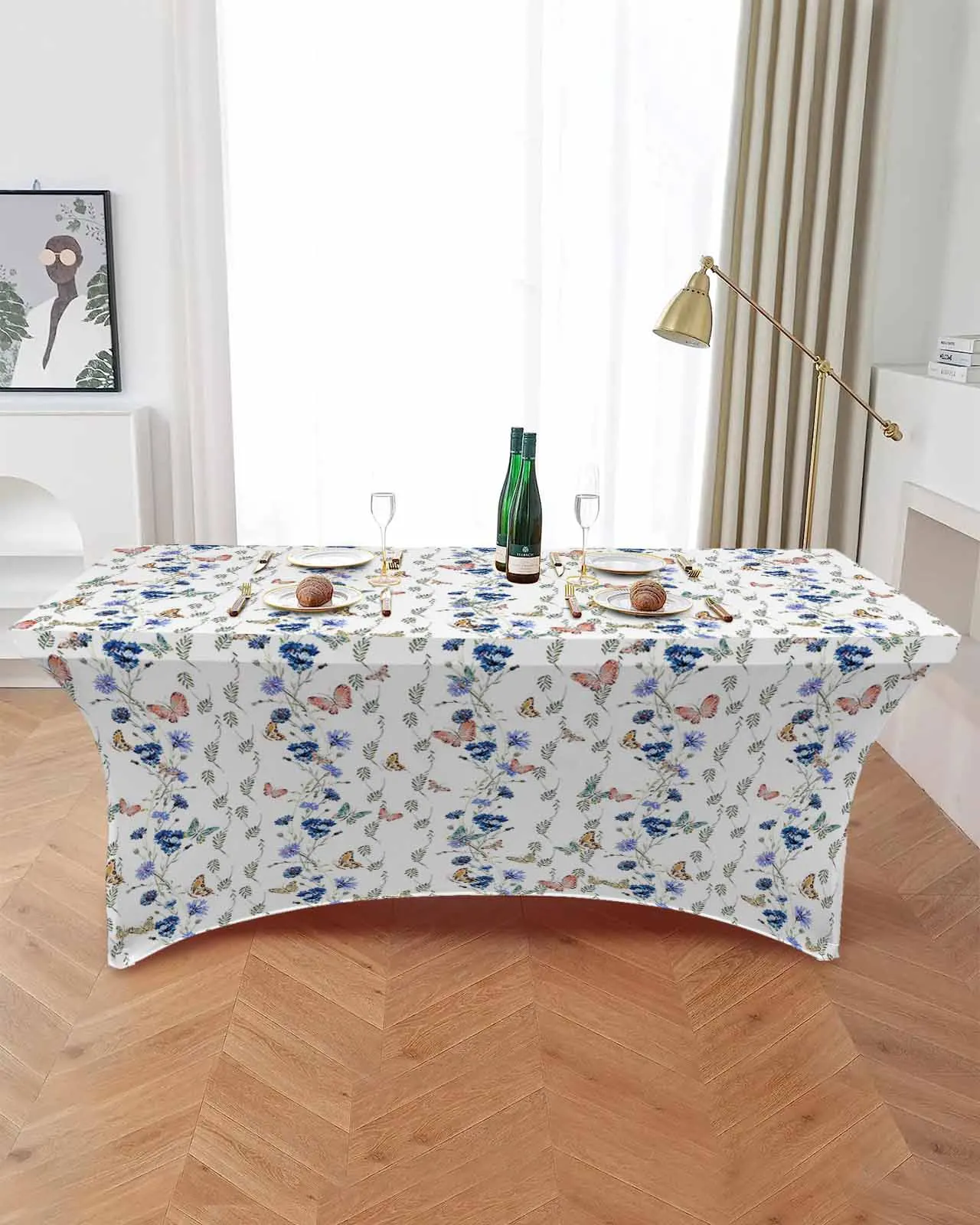 Flower Leaf Butterfly Table Skirt Wedding Decoration Home Birthday Party Table Skirt Dessert Table Cover Home Decor