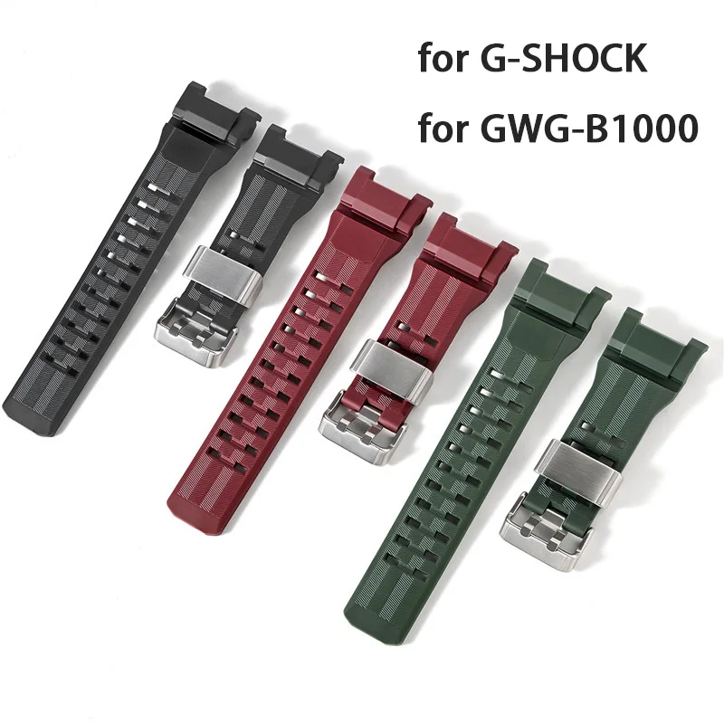 Uhrenarmband für Casio G-SHOCK GWG-B1000 Harz Silikon Ersatzarmband Stahlring Wasserdicht Sport Herren Armband Zubehör