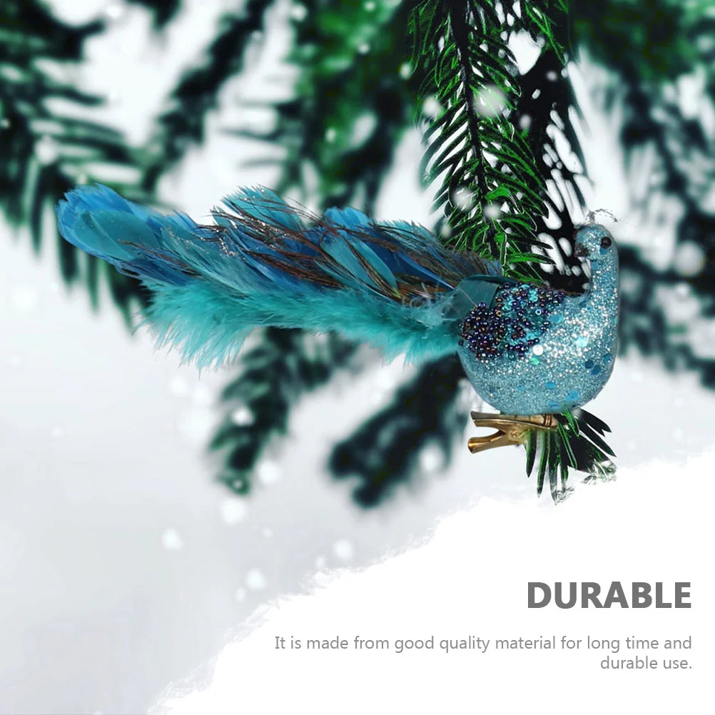 Christmas Decoration Peacock Tree Decorations Peacocks Desktop Adornment Natural Simulation Ornament Simulated