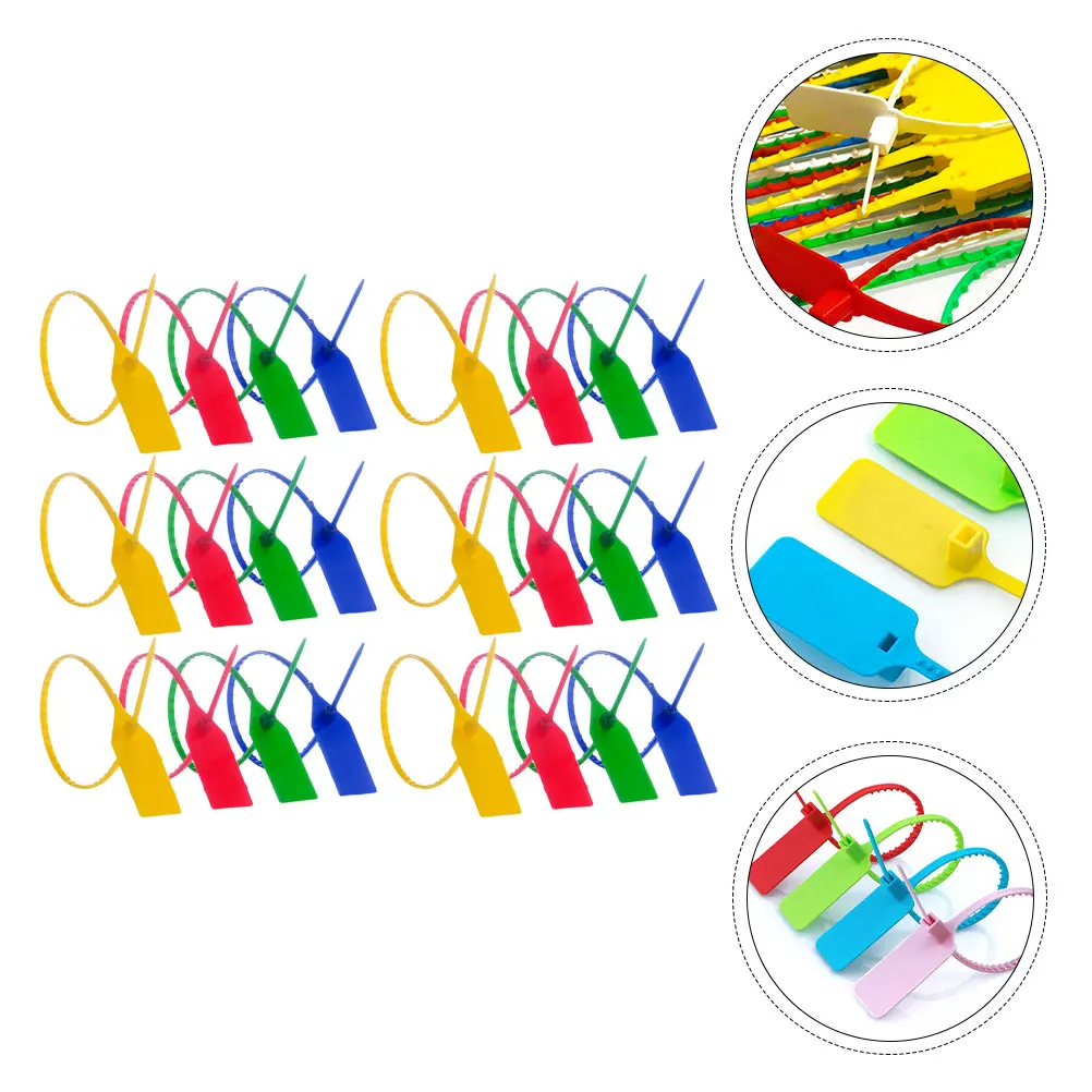 

100pcs Tamper Proof Plastic Security Seals Adjustable Length Smooth Surface Logistics Tamper Seal Self