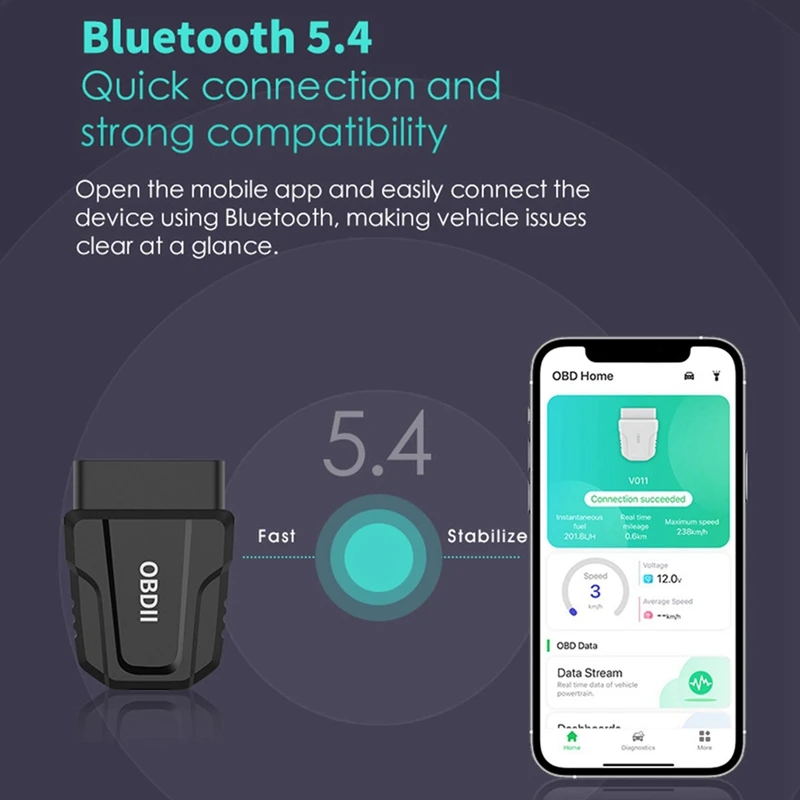 V011 Scanner OBD2 rilevatore diagnostico per Auto strumento di pulizia del codice di errore Bluetooth 5.4 per strumenti di riparazione della scansione automatica IOS Android