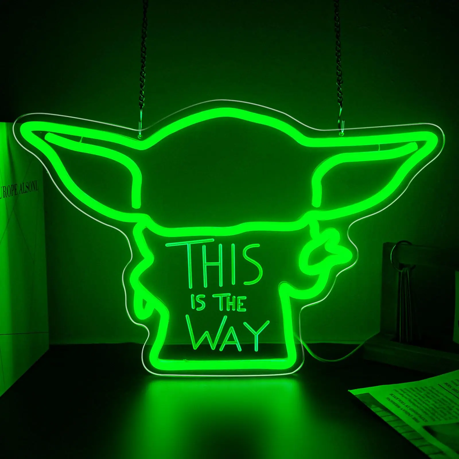 This Is The Way Alien Neon Signs Usb Dimmable Led Sign Wars Game Neon Light Wall Decor for Man Cave Bedroom Living Room