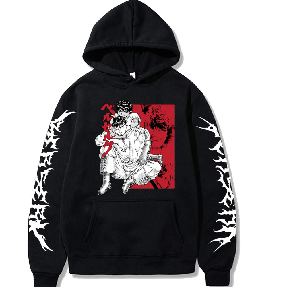 Japanische Anime Guts&Casca Druck Mode Sweatshirt Hip Hop Casual Unisex Herbst Winter Fleece Streetwear Tops kleidung
