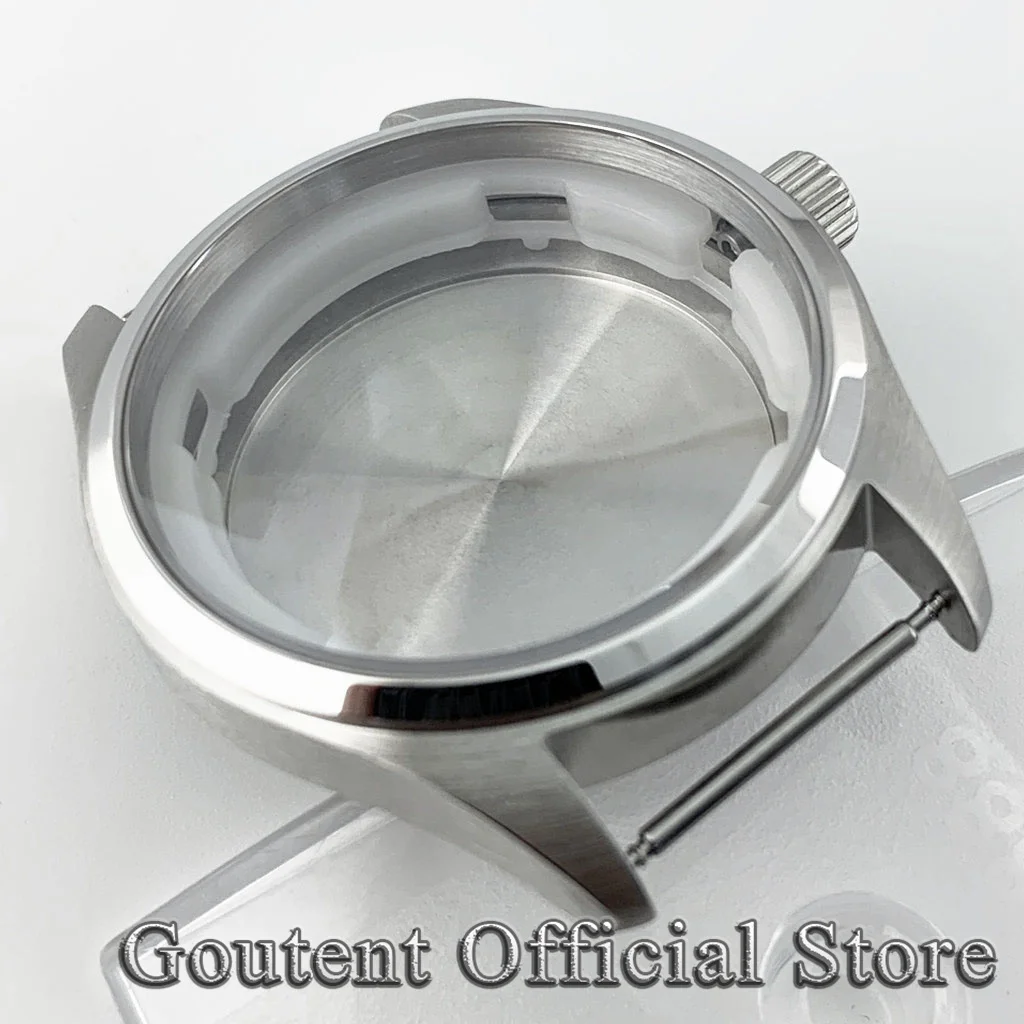 Goutent 40mm Sapphire Crystal Silver Black Bronze Watch Case Brushed Fit NH35 NH36 ETA 2824 PT5000 ST2130 Movement