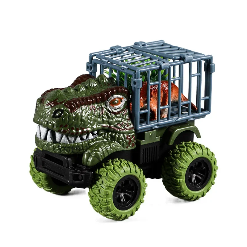Inertia Dinosaur Truck Toys Car Transport Truck Toys with Dino Figures for Boy Toddlers T-Rex Dinosaur Games Monster Truck Kid