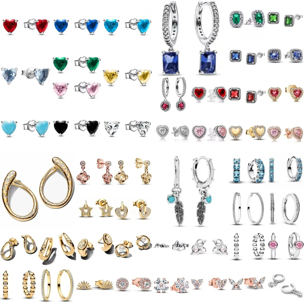 2026 Hot Selling 925 Silver,Heart-Shaped,Square,Butterfly Earrings Suitable For European Women To Wear Exquisite Jewelry ﻿