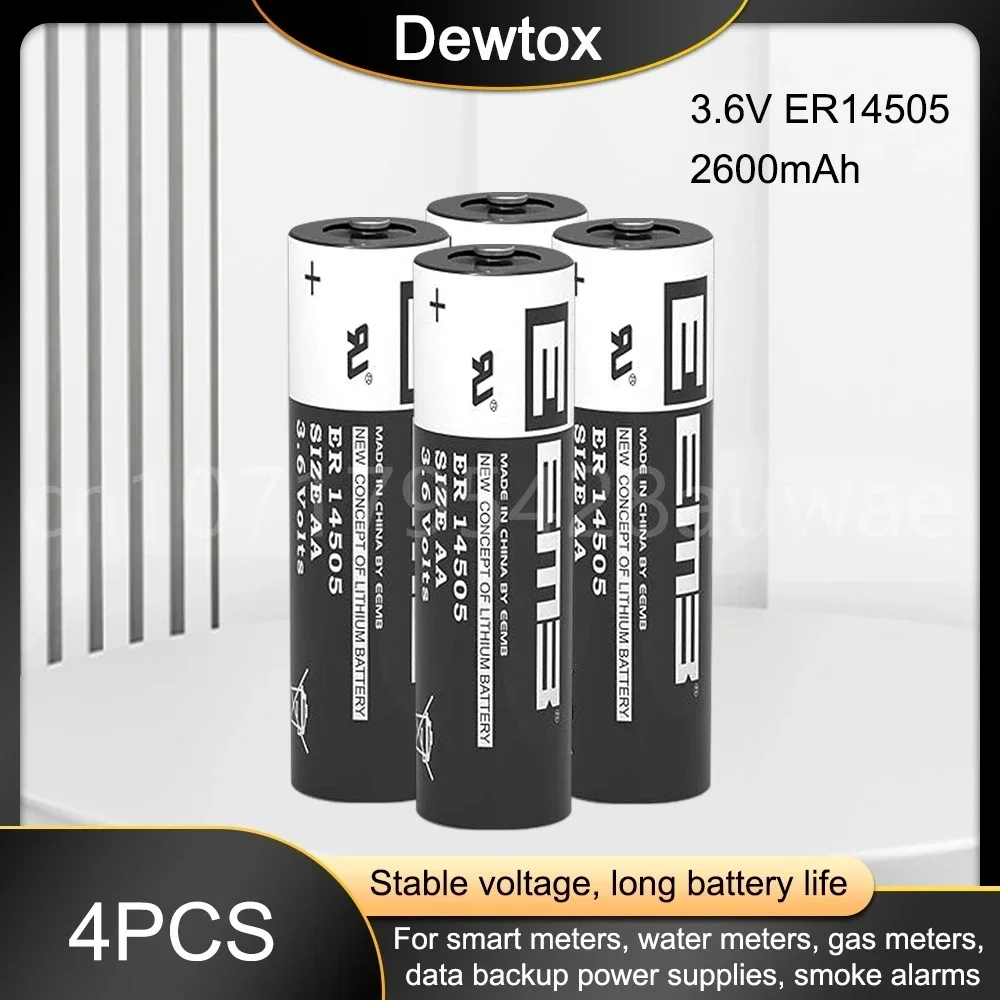 4 قطعة جديد 3.6 فولت 2400 مللي أمبير ER14505 14505 AA بطارية ليثيوم أساسية لمعدات ETC PLC ماكينة بتحكم رقمي بالكمبيوتر عداد المياه بالغاز البطارية الجافة