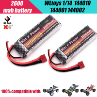 WLtoys 124007 124019 104009 144001 Remote Control Car Lithium Battery 7.4V2600mah T Socket Rc Cars for Adults car accessories