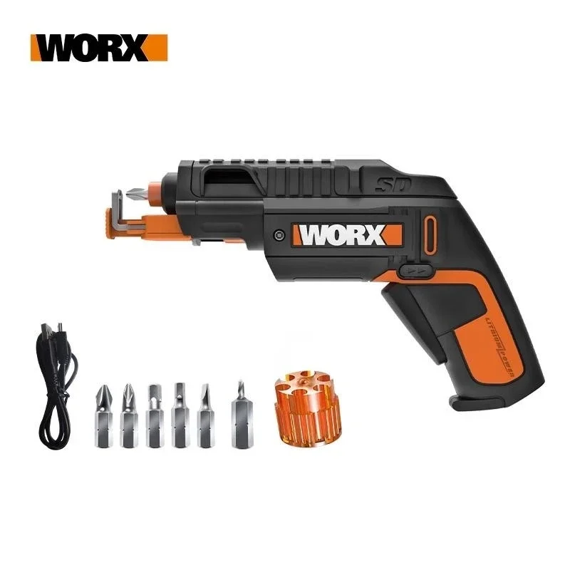 Worx WX255.4 4V Mini Electrical Screwdriver Set Smart Gun Style Cordless Electric Screw Driver USB Rechargeable Bit Drill Tool