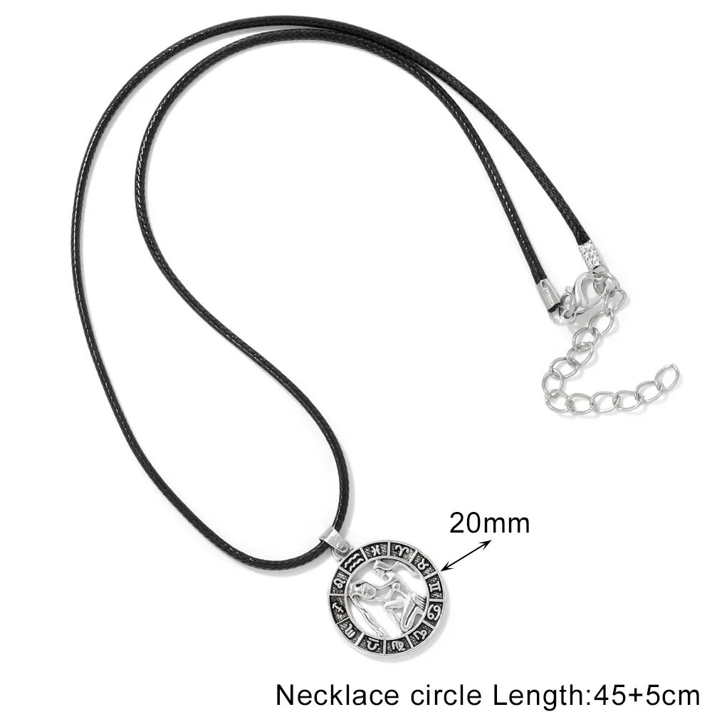 12 Horoskop Naszyjnik Dla Kobiet Mężczyzn Srebrny Kolor Baran Lew 12 Konstelacji Znak Zodiaku Naszyjniki Choker Prezent Świąteczny — zdjęcie 2