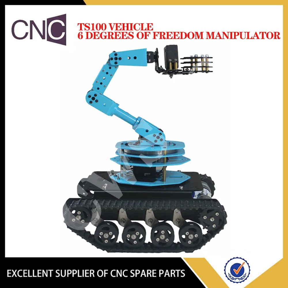 TS100 Vehicle-mounted 6-axis manipulator crawler robot Bluetooth/PS2 handle remote control intelligent tanker robot