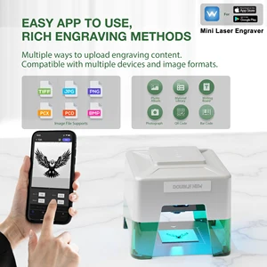 DOUBLENEW-Mini Laser Engraver & Cutter لعلامات تعريف الأليفة ، Bluetooth اللاسلكي والنوع C ، أدوات النقش عالية الدقة ، المنطقة 3W ، 98 × 88 مم أعلى 6 مبيعات لآلة نقش النسيج بالليزر - رقم 4