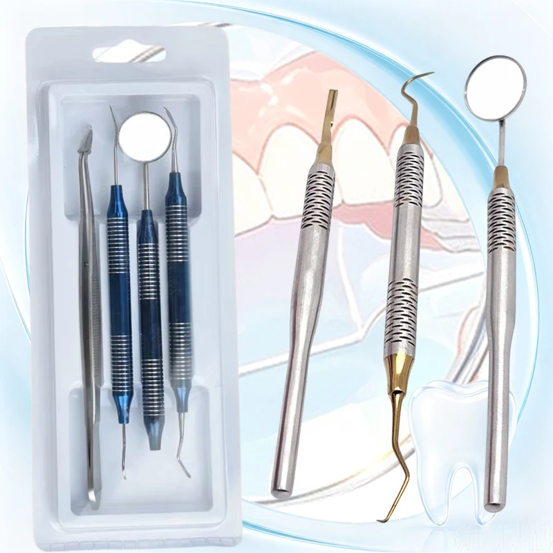Dental Mirror Explorer Probe High-Quality Stainless Steel Dentist Precision Cleaning Set