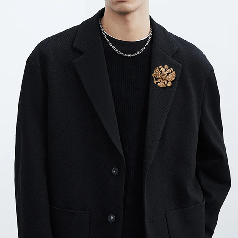 

Ретро русская двуглавая брошь в виде орла, мужская классическая брошь в студенческом стиле, пальто, школьная форма, аксессуары, булавка