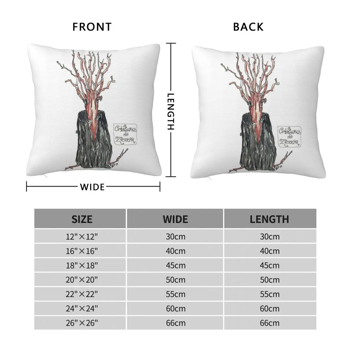 Criaturas Do Zﾖzere Square Pillowcase Polyester Linen Velvet Creative Zip Decor Throw Pillow Case Car Cushion Cover 45x45