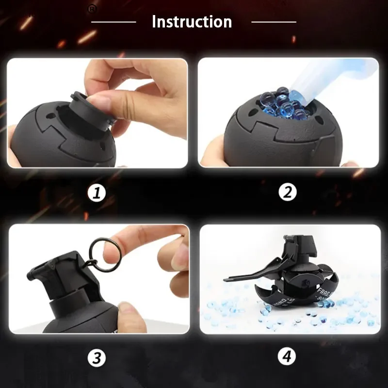 Outdoor Sports Gel Ball Plastic Model M76 Hand Grenade Toy Accessories Water Bullet Children Gifts CS Game Adult Equipment