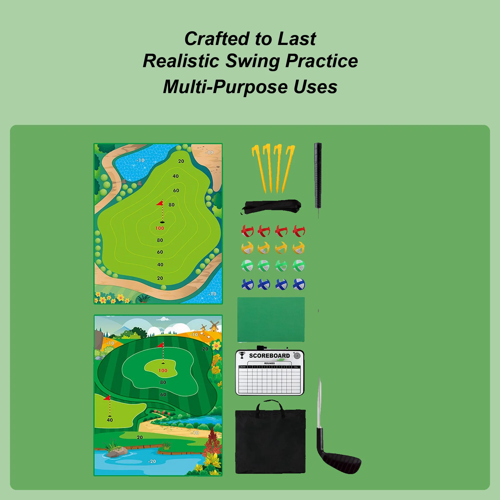 

Golf Game Kids Sticky Golf Games Set With Club Interactive Training Equipment With Club Putting Green Sticky Practice Mat For