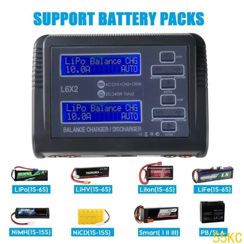 

55KC Double Channel Remote Battery 240W 10A for 1-6S LiHV Ion Life