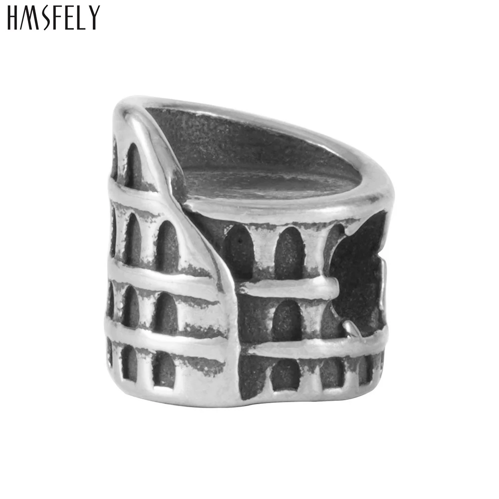 HMSFELY pyramid shape theme Beads For Charm Women Bracelet Jewelry Making Crystal Bead 316l Stainless Steel Beads