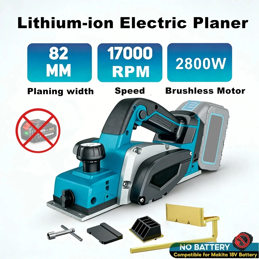 17000rpm Cordless Wood Electric Planer Electric Router trimmer Wood Milling Engraving Slotting No Battery  for 18VMakita Battery