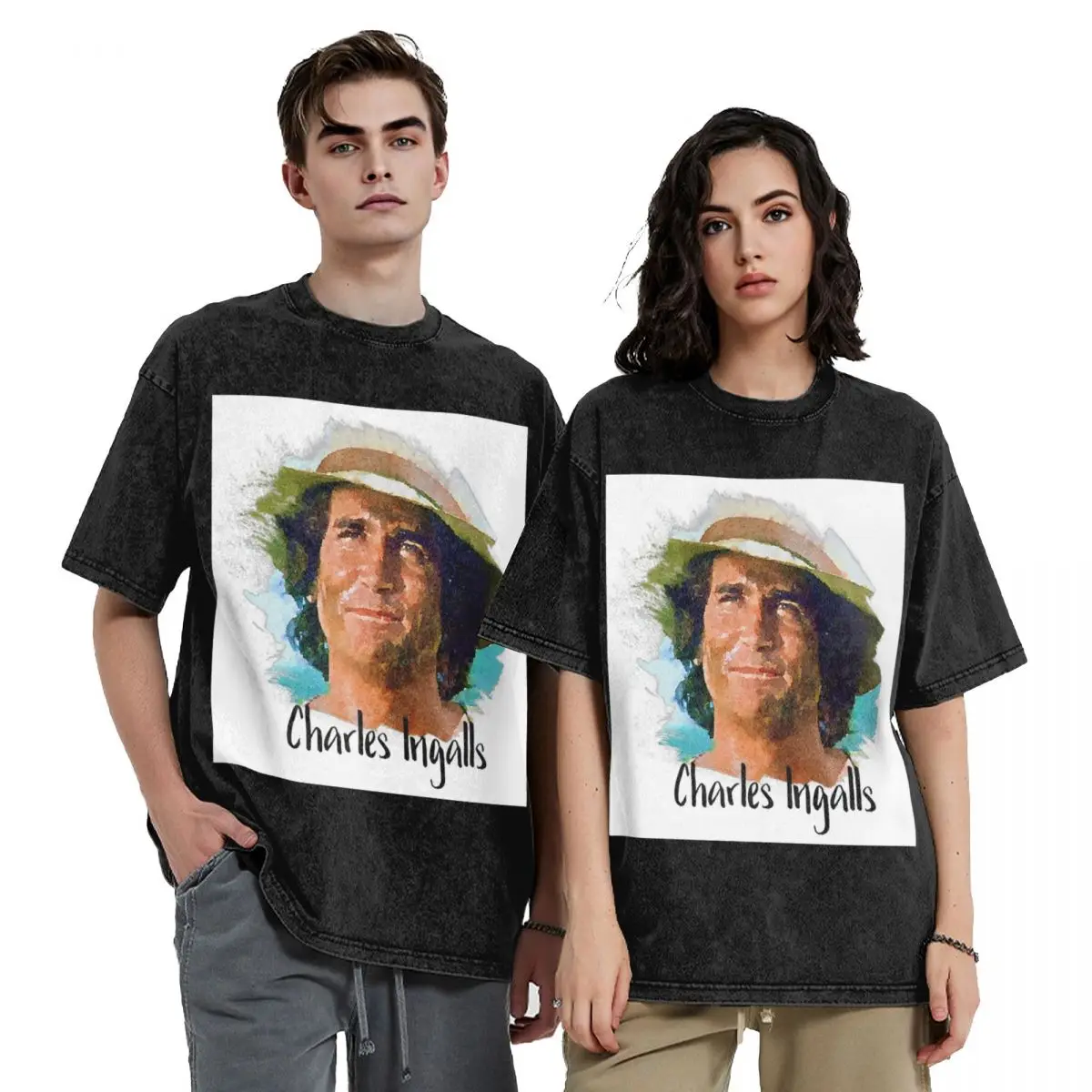 

Футболки с короткими рукавами Charles Ingalls Little House On The Prairie, потертые топы, футболки, уличная футболка, винтажная футболка для мужчин и женщин