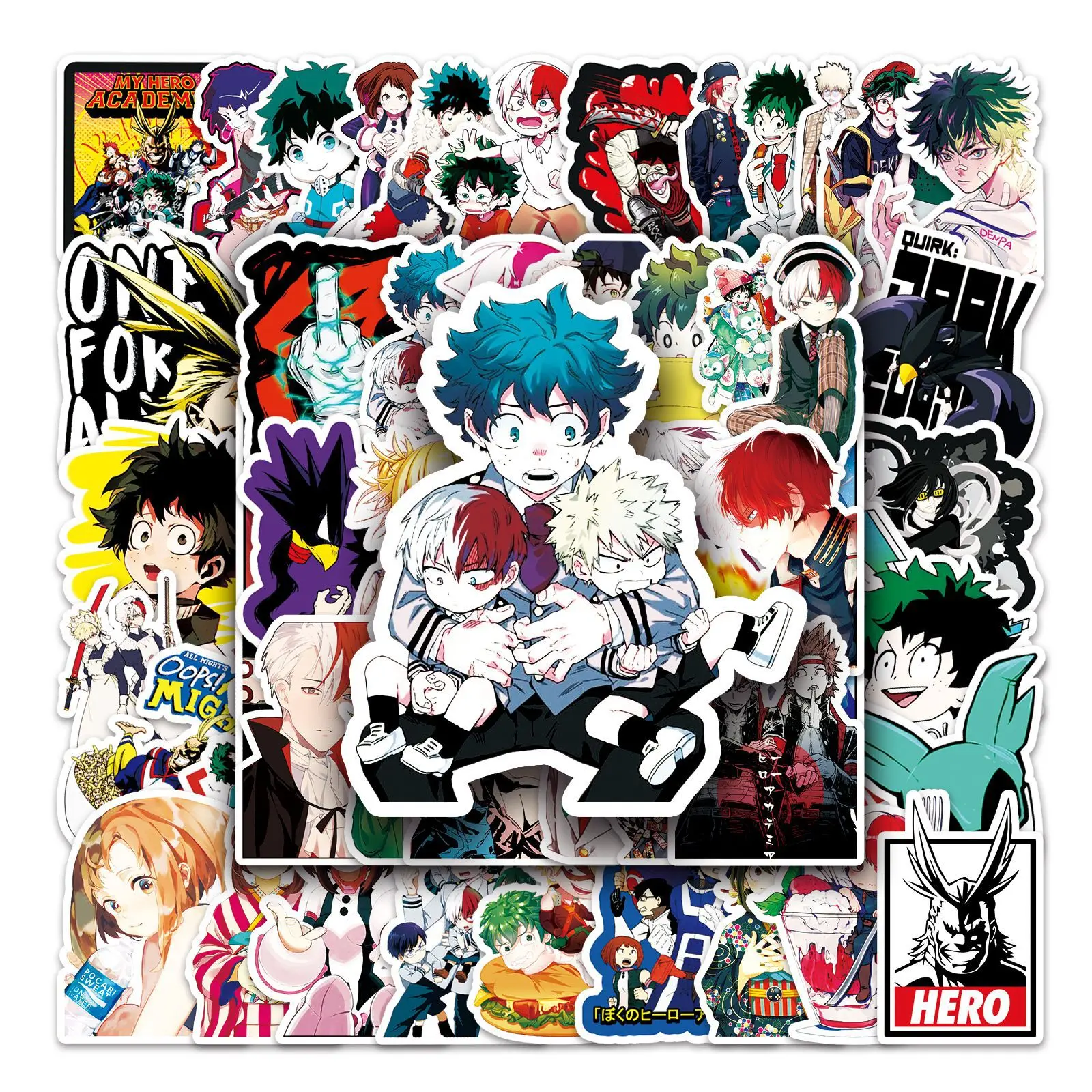 52Pcs/Set My Hero Academia HD Printd Sticker DIY Hand Account Diary Decoration Notebook High Quality Midoriya Izuku Sticker