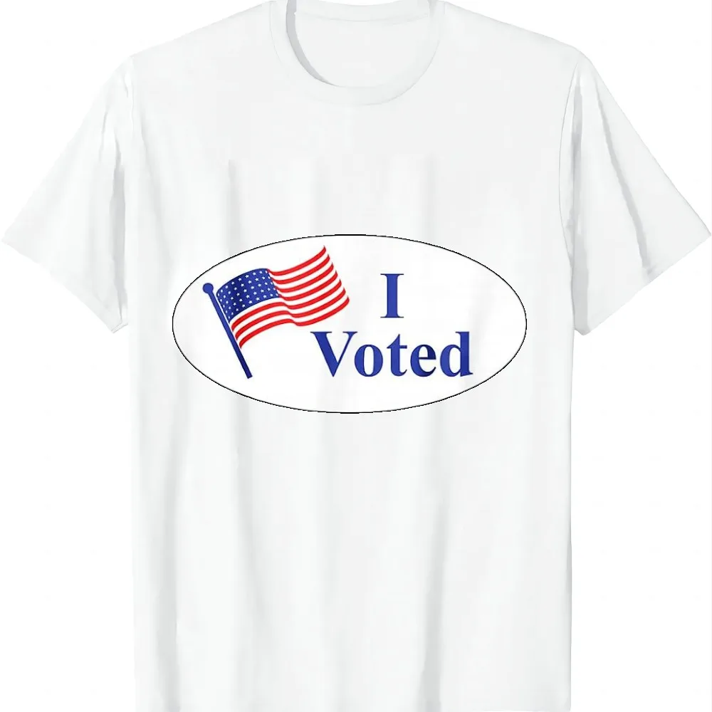 I Voted Shirt T-Shirt Gifts for Men Casual Short Sleeve Streetwear Clothing Personalized T-shirt Camiseta Hombre