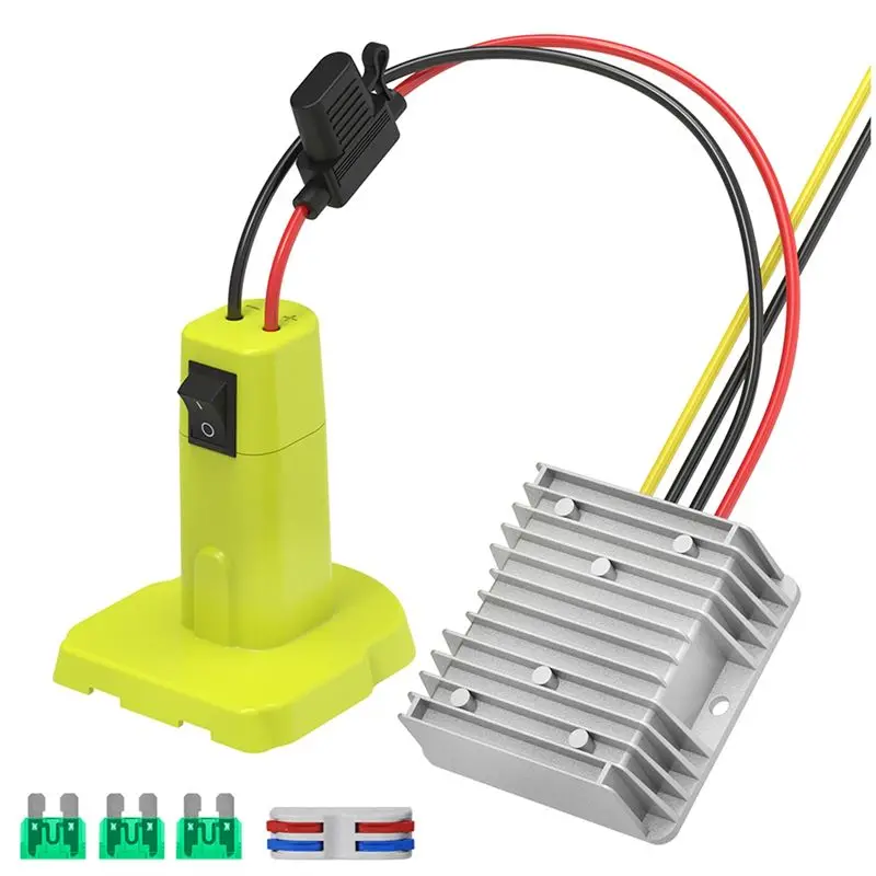 

Преобразователь напряжения A02M для аккумулятора Ryobi 18В, инвертор постоянного тока, адаптер-регулятор напряжения 12В 15А 180Вт