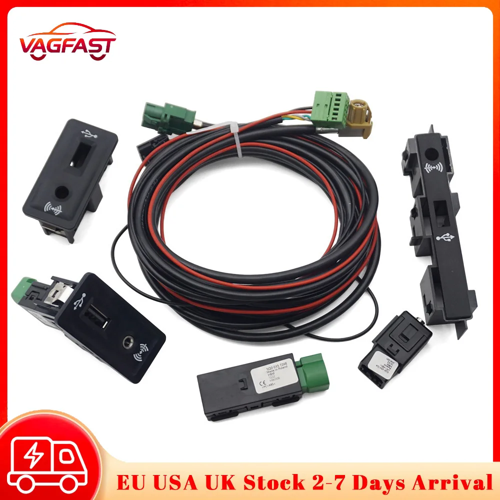 Interruttore CarPlay Media USB AUX 5Q0035726E 5Q0 035 726 E per VW Golf 7 MK7 VII Passat B8 MIB2 MDI Adattatore USB AMI Presa