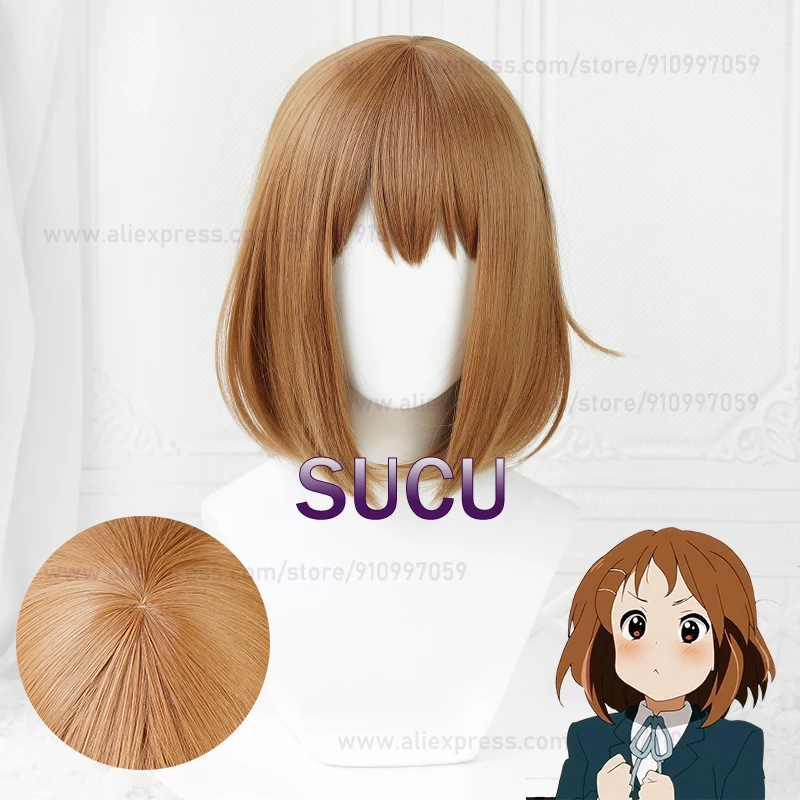 

Anime Yui Hirasawa Cosplay Wig 33cm Short Heat Resistant Synthetic Hair Halloween Accessories Hair