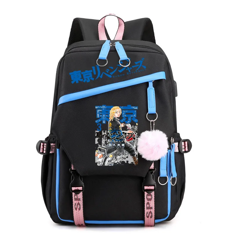 Tokyo Revengers Cartoon Print Mochila, Saco de Escola Estudante Adolescente para Meninos e Meninas, Saco de Viagem ao Ar Livre para Crianças