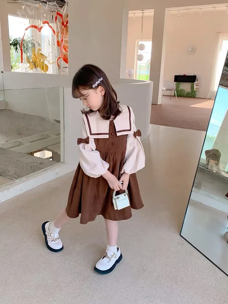 Girls\' autumn Dresses 2024 new children\'s spring autumn long-sleeved fashion Casual Dress
