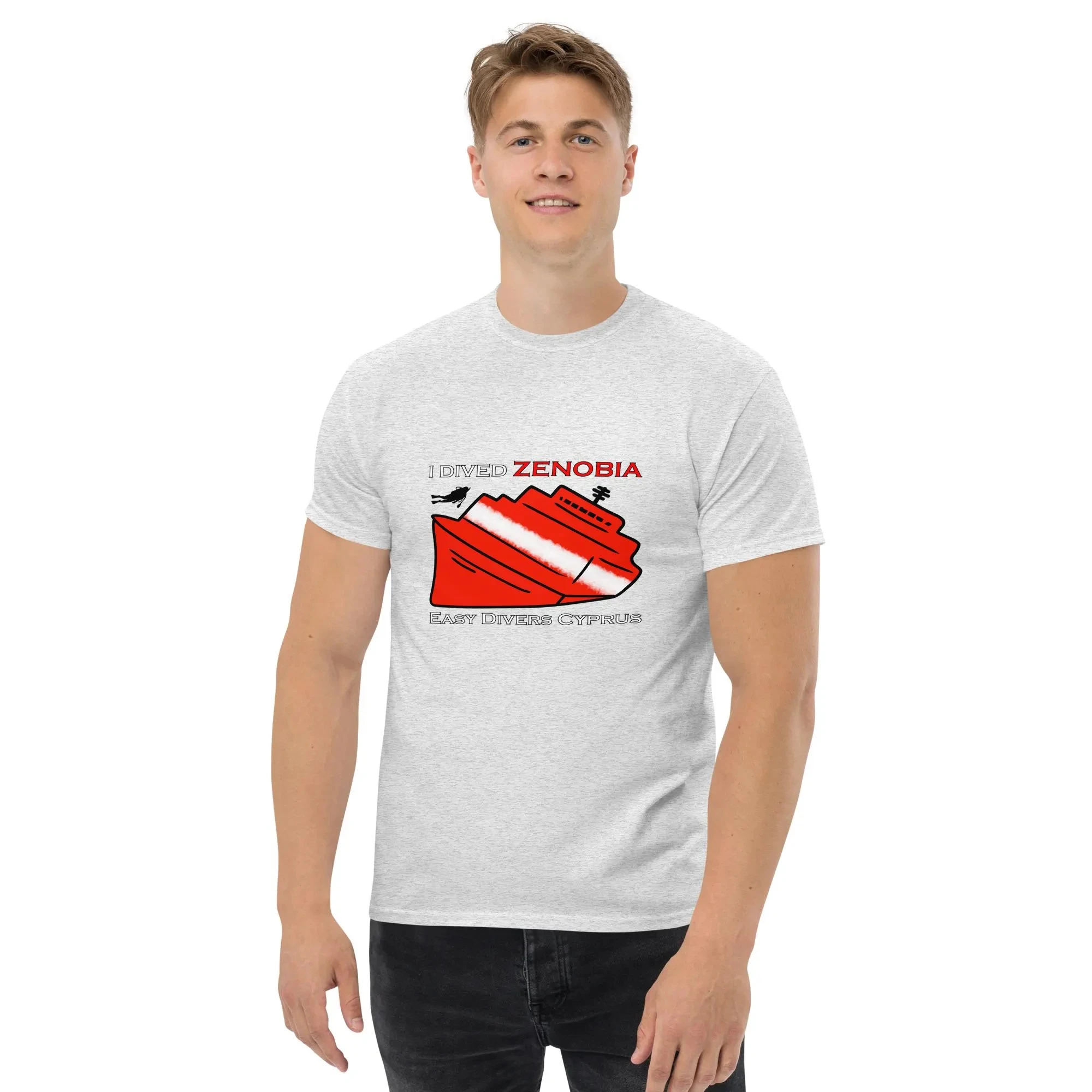 Zenobia Wreck Scuba Diving T-Shirt Cyprus Dive Trip Tee Retro Streetwear High-quality Crew-neck Short-sleeved Men's T-shirt